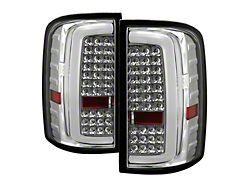 LED Tail Lights; Chrome Housing; Clear Lens (15-19 Sierra 2500 HD w/ Factory Halogen Tail Lights)