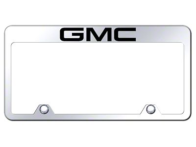 GMC Laser Etched Inverted License Plate Frame; Mirrored (Universal; Some Adaptation May Be Required)