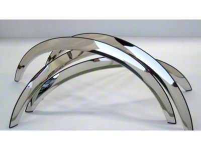 Long Style Fender Trim; Narrow Width; Polished (01-06 Sierra 2500 HD w/o OE Fender Flares)