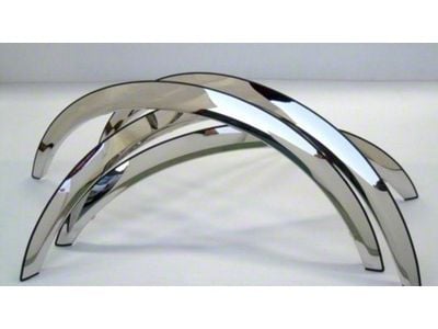 Long Style Fender Trim; Wide Width; Polished (01-06 Sierra 2500 HD w/o OE Fender Flares)