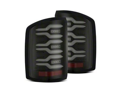 AlphaRex LUXX-Series LED Tail Lights; Black Housing; Smoked Lens (15-19 Sierra 2500 HD w/ Factory Halogen Tail Lights)