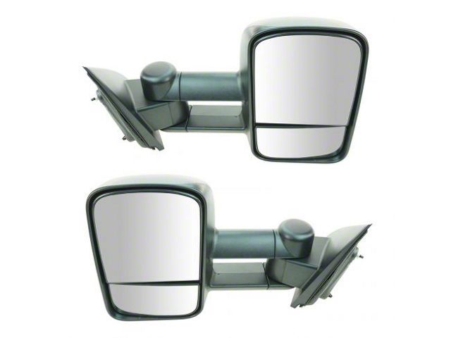 Manual Towing Mirrors; Textured Black (15-19 Sierra 2500 HD)