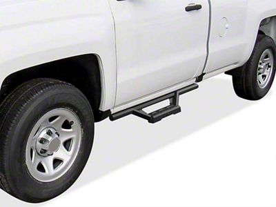 Octagon Tube Drop Style Nerf Side Step Bars; Black (07-19 Sierra 2500 HD Regular Cab)