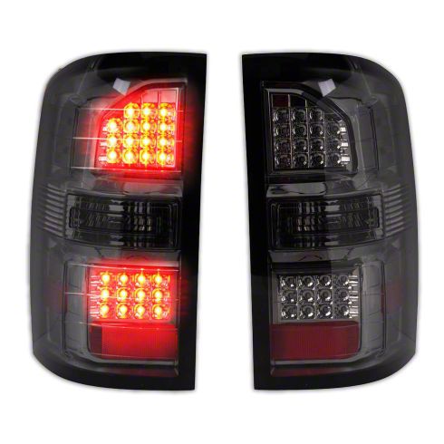 Sierra 2500 Performance LED Tail Lights; Chrome Housing; Smoked Lens ...