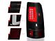 Plank Style LED Tail Lights; Black Housing; Smoked Lens (01-06 Sierra 2500 HD)