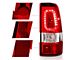 Plank Style LED Tail Lights; Chrome Housing; Red/Clear Lens (01-06 Sierra 2500 HD)