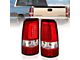 Plank Style LED Tail Lights; Chrome Housing; Red/Clear Lens (01-06 Sierra 2500 HD)