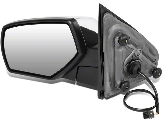 Powered Heated Towing Mirror; Driver Side; Chrome (15-19 Sierra 2500 HD)