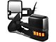 Powered Heated Towing Mirrors with with Smoked LED Turn Signals; Black (15-17 Sierra 2500 HD)