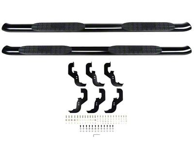 Pro Traxx 4-Inch Oval Side Step Bars; Black (20-25 Sierra 2500 HD Crew Cab)