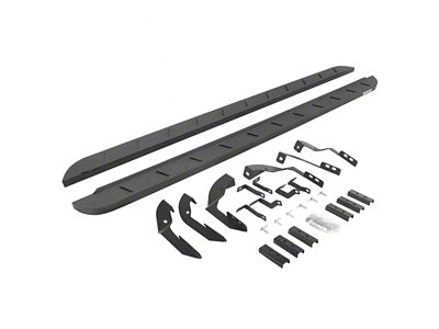 Go Rhino RB10 Slim Running Boards; Protective Bedliner Coating (15-19 6.6L Duramax Sierra 2500 HD Double Cab)