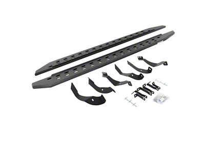 Go Rhino RB20 Slim Running Boards; Protective Bedliner Coating (15-19 6.6L Duramax Sierra 2500 HD Crew Cab)