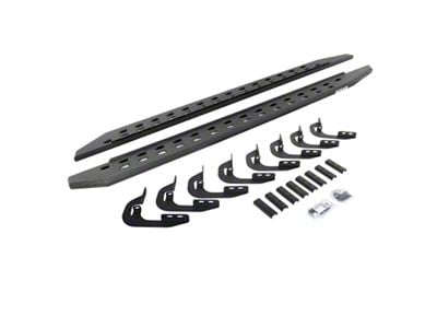 Go Rhino RB20 Slim Running Boards; Protective Bedliner Coating (20-24 Sierra 2500 HD Double Cab)