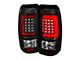 Red Bar LED Tail Lights; Black Housing; Clear Lens (01-06 Sierra 2500 HD)