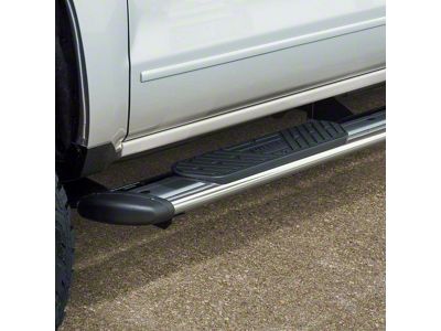 Regal 7-Inch Wheel-to-Wheel Oval Side Step Bars; Polished Stainless (20-25 Sierra 2500 HD Double Cab w/ 8-Foot Long Box)