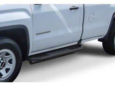 Rocker Armor Side Step Bars; Matte Black (07-19 Sierra 2500 HD Regular Cab)