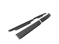 Front and Rear Rocker Panel Sill Plate Covers; Black (01-06 Sierra 2500 HD Crew Cab)