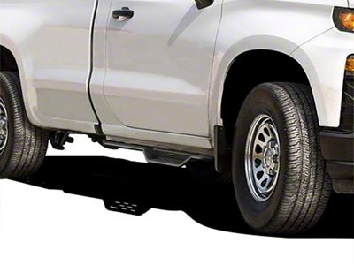 Round Tube Drop Style Nerf Side Step Bars; Black (20-24 Sierra 2500 HD Regular Cab)