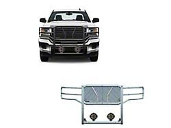 Rugged Heavy Duty Grille Guard with 7-Inch Black Round LED Lights; Black (15-19 Sierra 2500 HD, Excluding Denali)