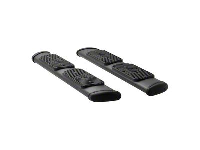 Regal 7-Inch Oval Side Step Bars; Rocker Mount; Textured Black (15-18 6.0L Sierra 2500 HD Double Cab)