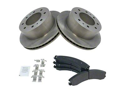 Semi-Metallic 8-Lug Brake Rotor and Pad Kit; Rear (11-19 Sierra 2500 HD)