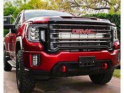 Single 40-Inch White LED Light Bar with Grille Mounting Brackets (20-24 Sierra 2500 HD, Excluding Base & Denali)