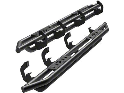 Star Armor Side Step Bars; Textured Black (07-19 Sierra 2500 HD Crew Cab)