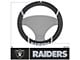 Steering Wheel Cover with Las Vegas Raiders Logo; Black (Universal; Some Adaptation May Be Required)