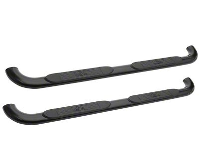 Platinum 4-Inch Oval Side Step Bars; Black (07-14 Sierra 2500 HD Extended Cab)