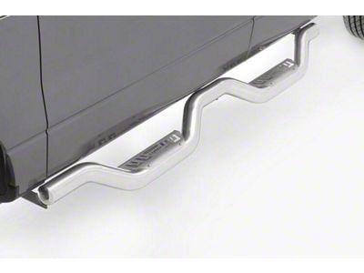 Latitude Nerf Side Step Bars; Polished Stainless (07-14 Sierra 2500 HD Extended Cab)