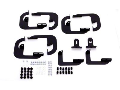 Nerf Bar Step Mounting Bracket Kit; Black (15-19 Sierra 2500 HD Double Cab, Crew Cab)