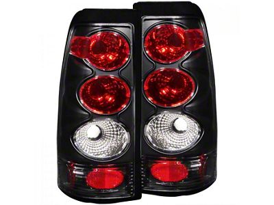 Tail Lights; Black Housing; Clear Lens (01-06 Sierra 2500 HD)