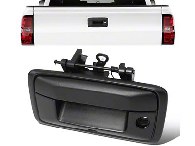 Tailgate Handle with Keyhole and Backup Camera Opening; Textured Black (15-19 Sierra 2500 HD)