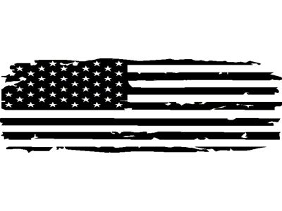 Tailgate Tattered Flag Decal; Matte Black (07-24 Sierra 2500 HD)