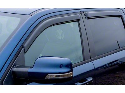 Tape-On Rain Guards; Front and Rear; Smoke (01-06 Sierra 2500 HD Crew Cab)