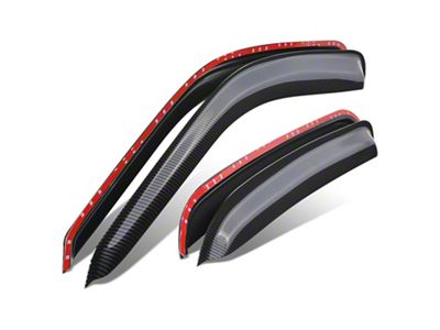 Tape-On Front and Rear Window Visors; Carbon Fiber (01-06 Sierra 2500 HD Crew Cab)