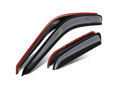 Tape-On Front and Rear Window Visors; Carbon Fiber (01-06 Sierra 2500 HD Extended Cab)