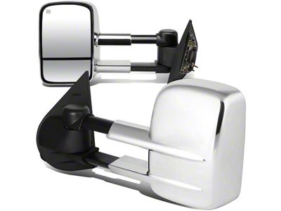 Towing Mirror; Powered; Heated; Chrome; Pair (07-12 Sierra 2500 HD)