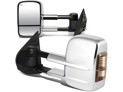 Towing Mirror; Powered; Heated; Smoked Signal; Chrome; Pair (07-12 Sierra 2500 HD)