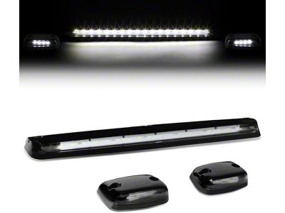 White LED Cab Roof Lights; Black (07-14 Sierra 2500 HD)