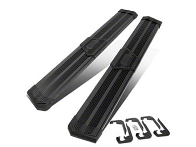 10-Inch Flat Step Bar Running Boards; Black (07-19 Sierra 3500 HD Extended/Double Cab)