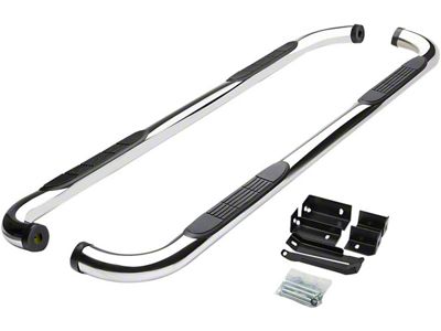 3-Inch Nerf Side Step Bars; Stainless Steel (07-19 Sierra 3500 HD Extended/Double Cab)