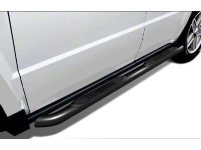 3-Inch Round Side Step Bars; Black (20-24 Sierra 3500 HD Double Cab)