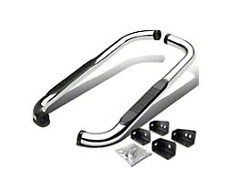 3-Inch Round Side Step Bars; Stainless Steel (01-19 Sierra 3500 HD Regular Cab)