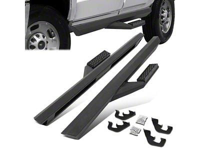 3-Inch Side Arm Side Step Bars; Black (07-19 Sierra 3500 HD Regular Cab)