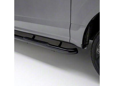 3-Inch Stainless Round Side Step Bars; Black (07-14 Sierra 3500 HD Crew Cab)