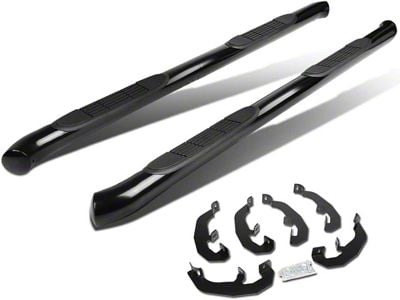 3-Inch Straight Nerf Side Step Bars; Black (20-24 Sierra 3500 HD Double Cab)