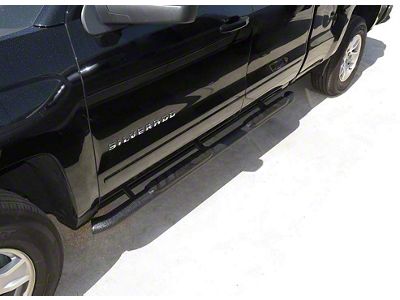 3.50-Inch Side Step Bars; Textured Black (07-19 Sierra 3500 HD Extended/Double Cab)