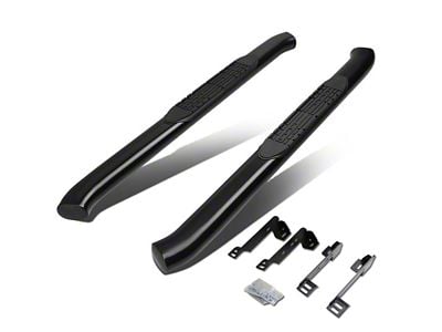 4-Inch Nerf Side Step Bars; Black (07-14 Sierra 3500 HD Regular Cab)