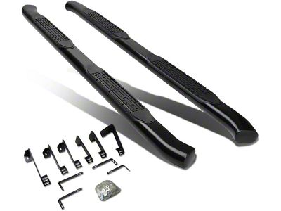 4-Inch Nerf Side Step Bars; Black (07-14 Sierra 3500 HD Extended Cab)